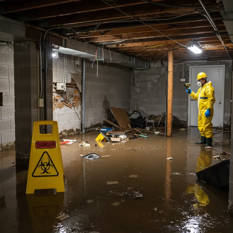 Flooded Basement Electrical Hazard in Vincent, AL Property