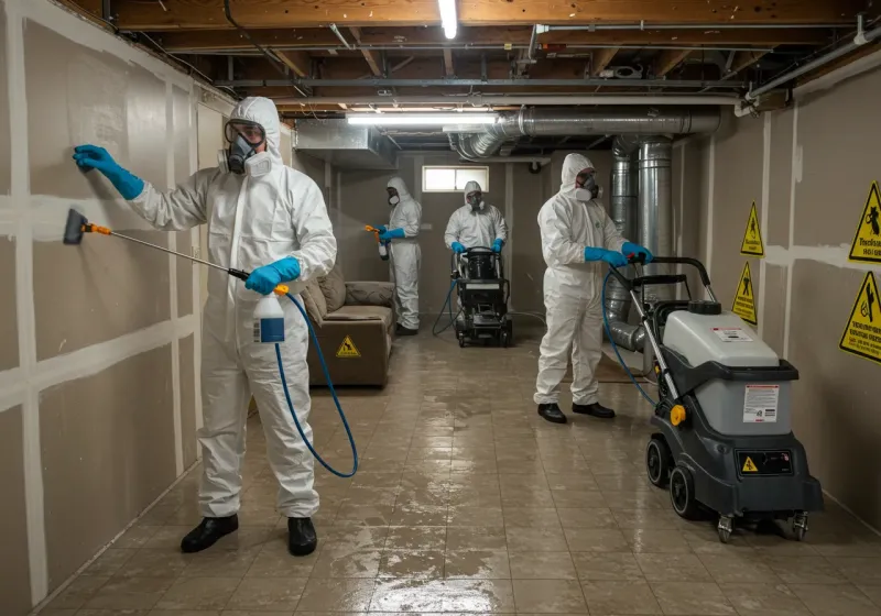 Basement Moisture Removal and Structural Drying process in Vincent, AL